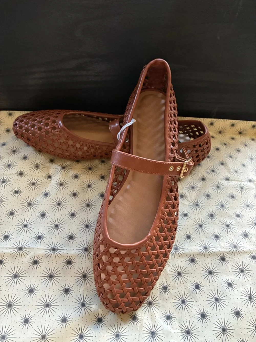 Universal Thread Woven Mary Jane Flats in Chestnut Brown - Picture 2 of 5